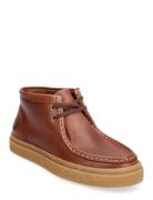Dawson Mid Oil Pull Up Lthr Høye Sneakers Brown Fred Perry