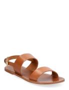 Leather Sandals With Straps Shoes Summer Shoes Sandals Brown Mango