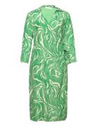 Slfsirine Ls Midi Wrap Dress B Curve Knelang Kjole Green Selected Femm...