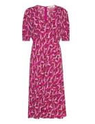 Dvf Jemma Dress Knelang Kjole Pink Diane Von Furstenberg