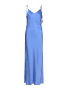 Slfthea Ankle Satin Strap Dress B Dresses Slip Dresses Blue Selected F...