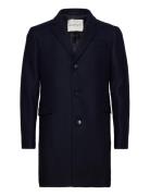 Classic Tailored Fit Wool Topcoat Ullfrakk Frakk Blue GANT
