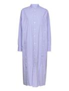 Soya Poplin Stripe Dress Knelang Kjole Blue Wood Wood