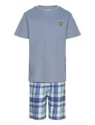 Ss Tee And Check Lounge Set Pyjamas Sett Blue Lyle & Scott Junior