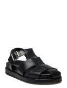 Sandals - Flat - Open Toe - Op Flate Sandaler Black ANGULUS