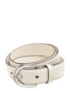 Charm Crosshatch Leather Belt Belte White Lauren Ralph Lauren