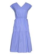 Essaga Midi Dress Knelang Kjole Blue Esme Studios
