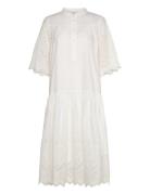 Timorll Midi Dress Ss Knelang Kjole White Lollys Laundry
