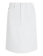 Dnm A-Line Skirt Hw White Knelangt Skjørt White Tommy Hilfiger