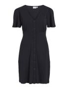 Vivase V-Neck S/S Dress Kort Kjole Black Vila