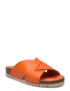 Sl Vivian Pu Leather Flate Sandaler Orange Scholl