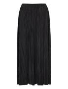 Slfsimsa Midi Plisse Skirt Noos Knelangt Skjørt Black Selected Femme