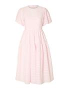 Slfrochelle 2/4 Structured Midi Dress B Knelang Kjole Pink Selected Fe...