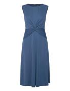 Twist-Front Jersey Dress Knelang Kjole Blue Lauren Ralph Lauren