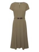 Silky Ggt 154-Dress W/ Belt Knelang Kjole Green Lauren Ralph Lauren
