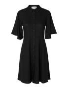 Slfgulia 2/4 Short Shirt Dress Knelang Kjole Black Selected Femme