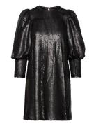 Rubina Dress Kort Kjole Black Malina