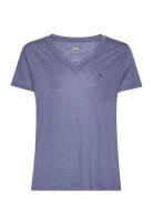 V Neck Tee Tops T-shirts & Tops Short-sleeved Blue Lee Jeans