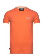 Vintage Logo Emb Vee Tee Tops T-shirts Short-sleeved Orange Superdry
