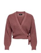 Onlbreda Wrap L/S Cardigan Knt Tops Knitwear Cardigans Pink ONLY