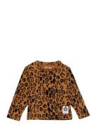 Basic Leopard Ls Tee Tencel™ Tops T-shirts Long-sleeved T-shirts Brown...