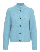 Alphagz Short Cardigan Tops Knitwear Cardigans Blue Gestuz