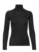 Top Rollneck Merino Wool Tops T-shirts & Tops Long-sleeved Black Linde...