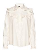 Whitney Organic Cotton/Lyocell Ruffle Blouse Tops Blouses Long-sleeved...