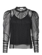 Lr-Whisper Tops Blouses Long-sleeved Black Levete Room