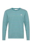 Mel Stripe Long Sleeve Gots Tops T-shirts Long-sleeved Blue Double A B...
