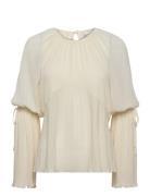 Celestegz Ls Blouse Tops Blouses Long-sleeved Cream Gestuz