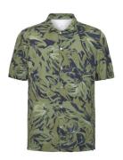 Regular Fit Tropical Print Shirt Tops Shirts Short-sleeved Khaki Green...
