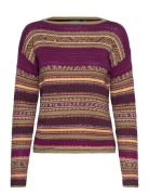 Geo-Striped Cotton-Linen Jumper Tops Knitwear Jumpers Multi/patterned ...