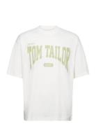 Over D Pr Tops T-shirts Short-sleeved White Tom Tailor