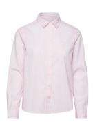 Reg Poplin Striped Shirt Tops Shirts Long-sleeved Pink GANT