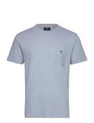Ctn Linen Pocket Tee Tops T-shirts Short-sleeved Blue Hackett London