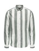 Onsarlo Slim Ls Stripe Hrb Linen Shirt Tops Shirts Casual White ONLY &...