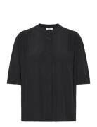 Sllayna Shirt Ss Tops Blouses Short-sleeved Black Soaked In Luxury