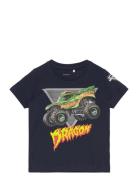 Nmmfeodor Monsterjam Ls Top Box Vde Tops T-shirts Short-sleeved Navy N...