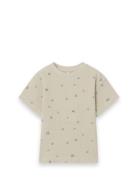 T-Shirt Waffle Tops T-shirts Short-sleeved Beige Garbo&Friends