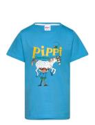 Pippi T-Shirt Tops T-shirts Short-sleeved Blue Martinex