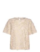 Sllucia Blouse Ss Tops Blouses Short-sleeved Cream Soaked In Luxury