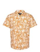 Bowling Noam Cotton Linen Shirt S/S Tops Shirts Short-sleeved Orange C...