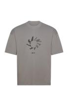 Halo Ss Crew Tops T-shirts Short-sleeved Grey AllSaints