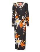 Print Midi Wrap Dress Designers Knee-length & Midi Black ROTATE Birger...