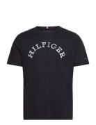 Hilfiger Arched Tee Tops T-shirts Short-sleeved Blue Tommy Hilfiger
