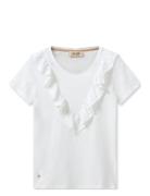 Mmlobo O-Ss Flounce Tee Tops T-shirts & Tops Short-sleeved White MOS M...