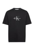 Archival Monologo Tee Tops T-shirts Short-sleeved Black Calvin Klein J...