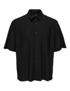 Onsboyy Life Rlx Recy Pleated Ss Shirt Tops Shirts Short-sleeved Black...