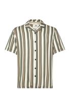 Akleo S/S Viscose Aop Tops Shirts Short-sleeved Green Anerkjendt